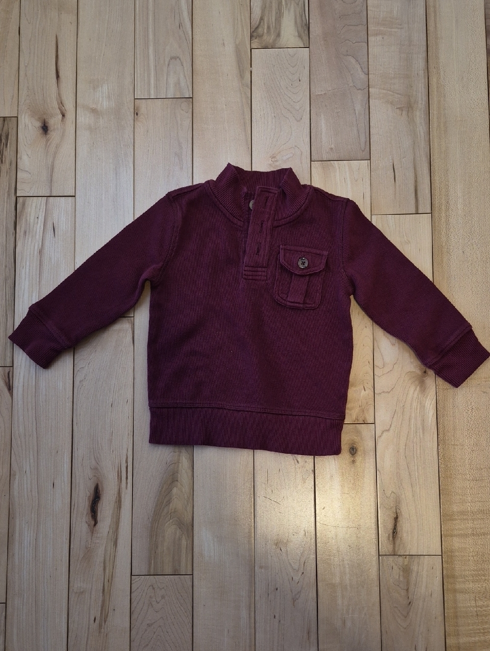 Boys Size 2 GAP Burgundy Button-Neck Pullover Sweater